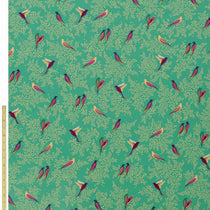 SM Green Birds Velvet Fabric by the Metre